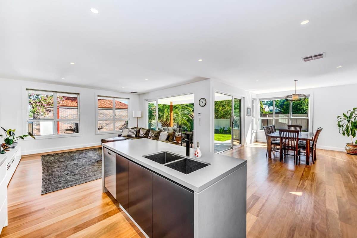 spacious open plan kitchen area