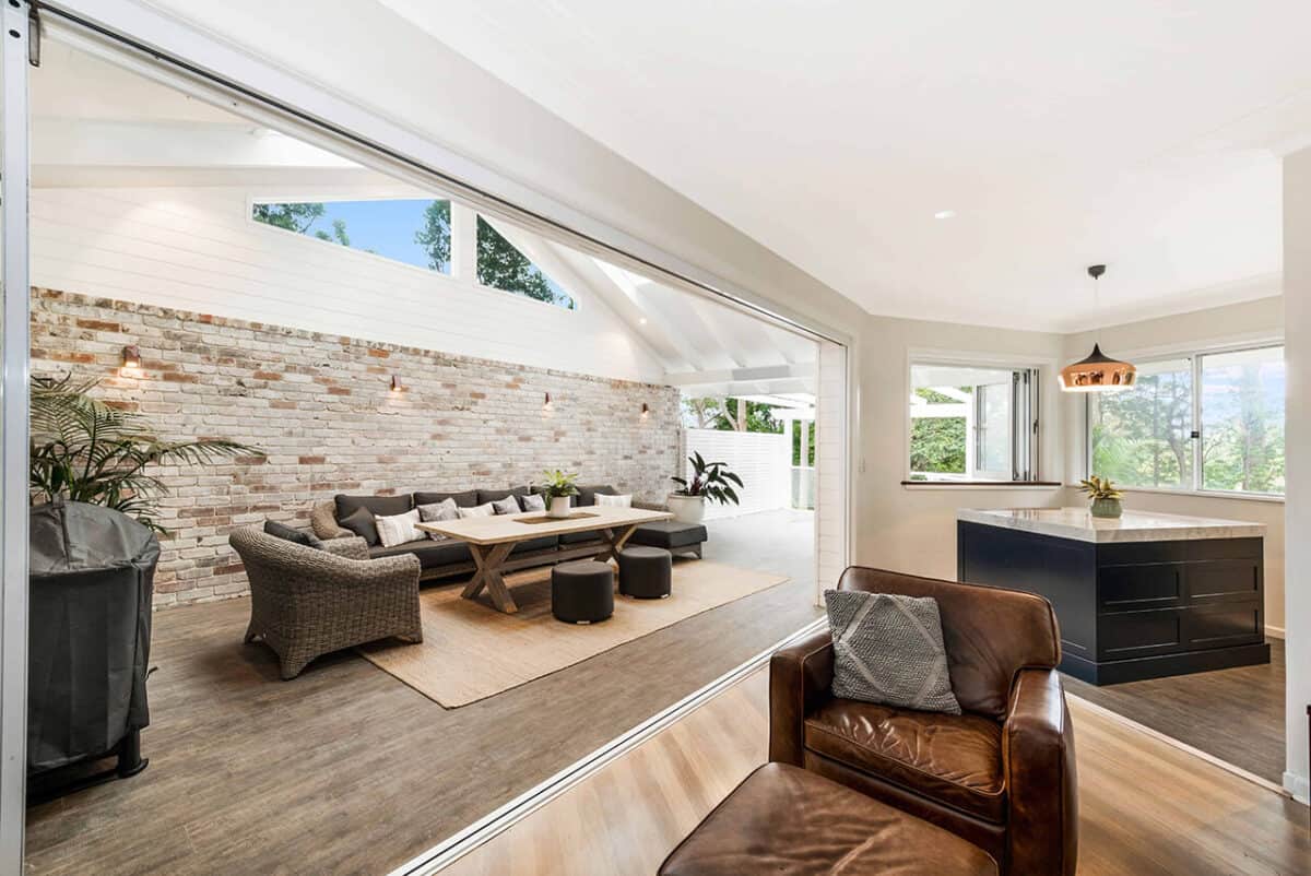 After renovation in Hamptons-style home living area
