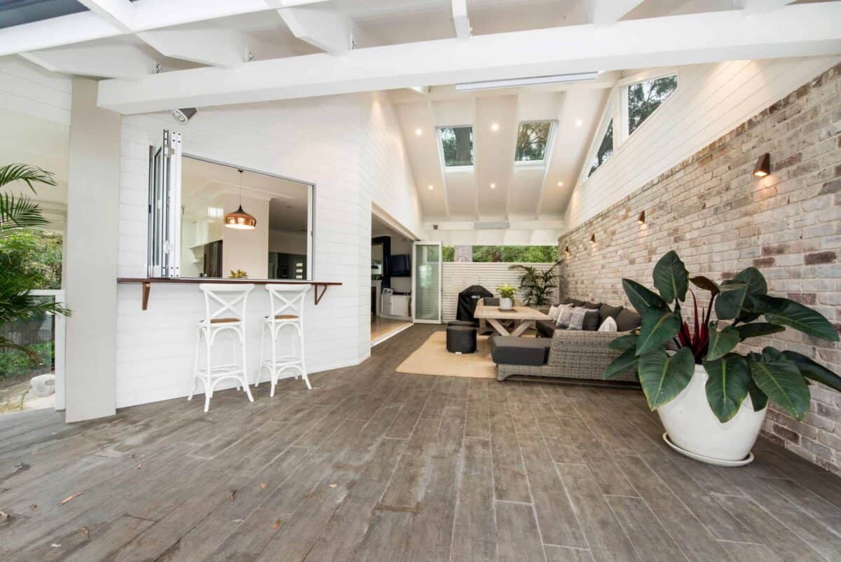 After renovation in Hamptons-style home outdoor living area