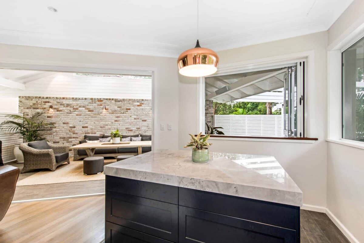 After renovation in Hamptons-style home spacious kitchen