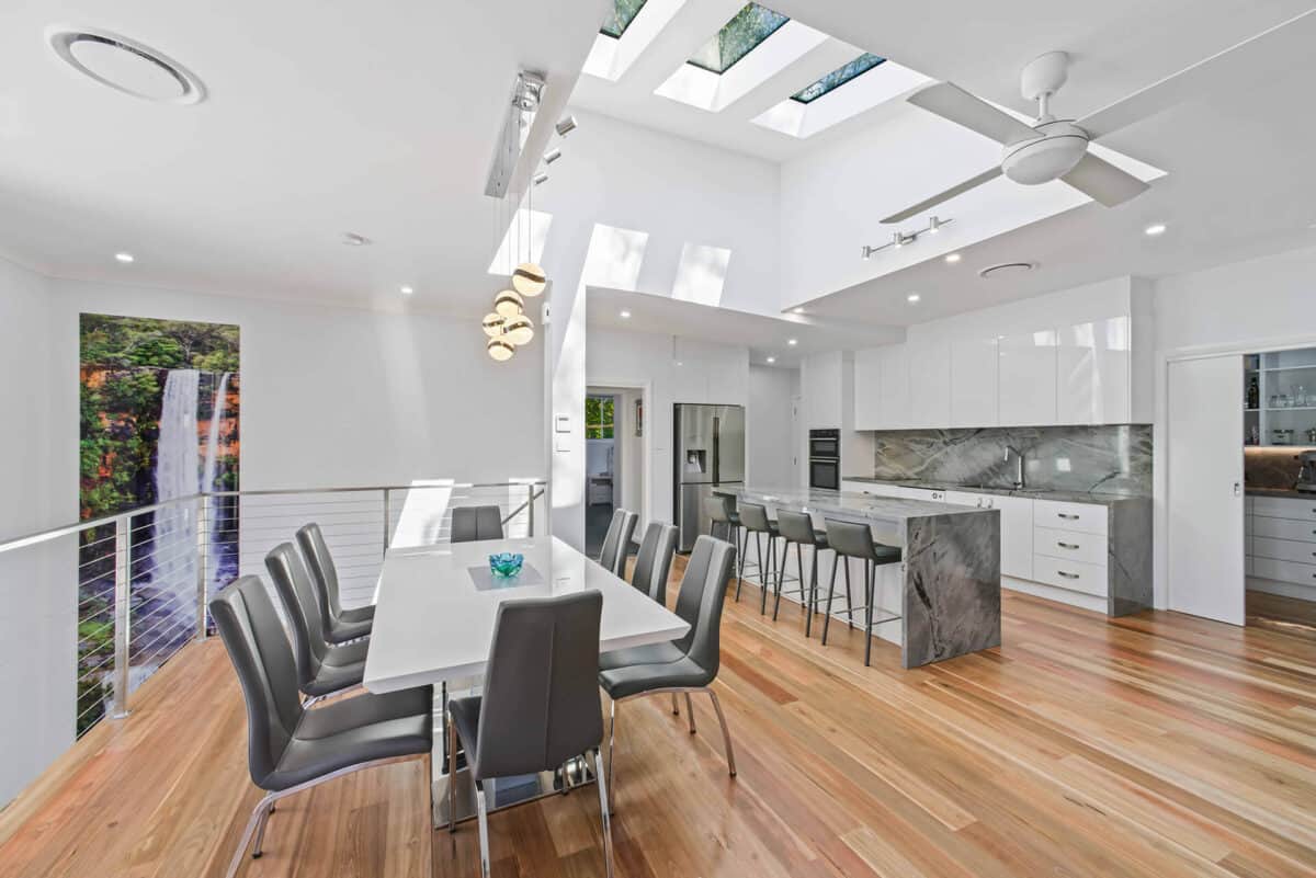 Beecroft large skylights above the kitchen